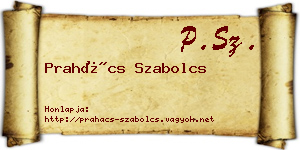 Prahács Szabolcs névjegykártya